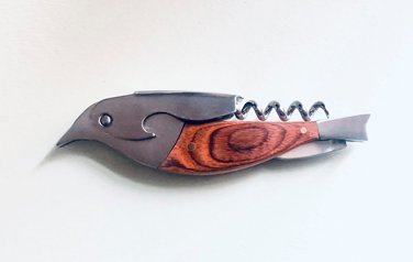 Metal and wood carved bird