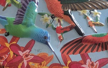 Blue ceramic bird