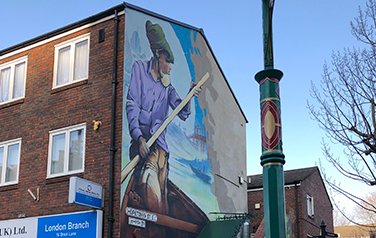 Mural on the side of building