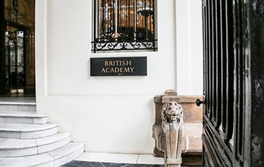 Outside the British Academy of The Arts