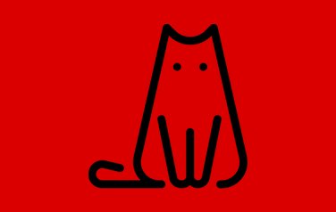 Black cat on red