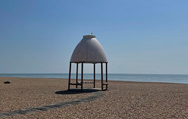 Folkestone hut on beach