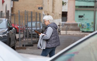 Elderly lady walking