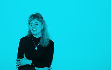 Artist on Blue Background