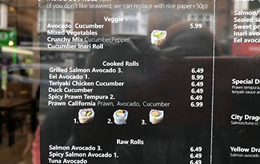 Menu Through Window