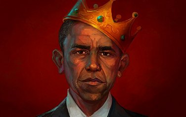 President Obama wearing a crown
