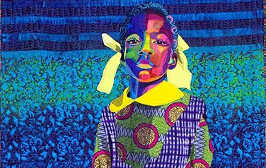Blue illustrated girl