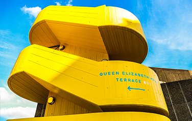 Curved Yellow Stairway